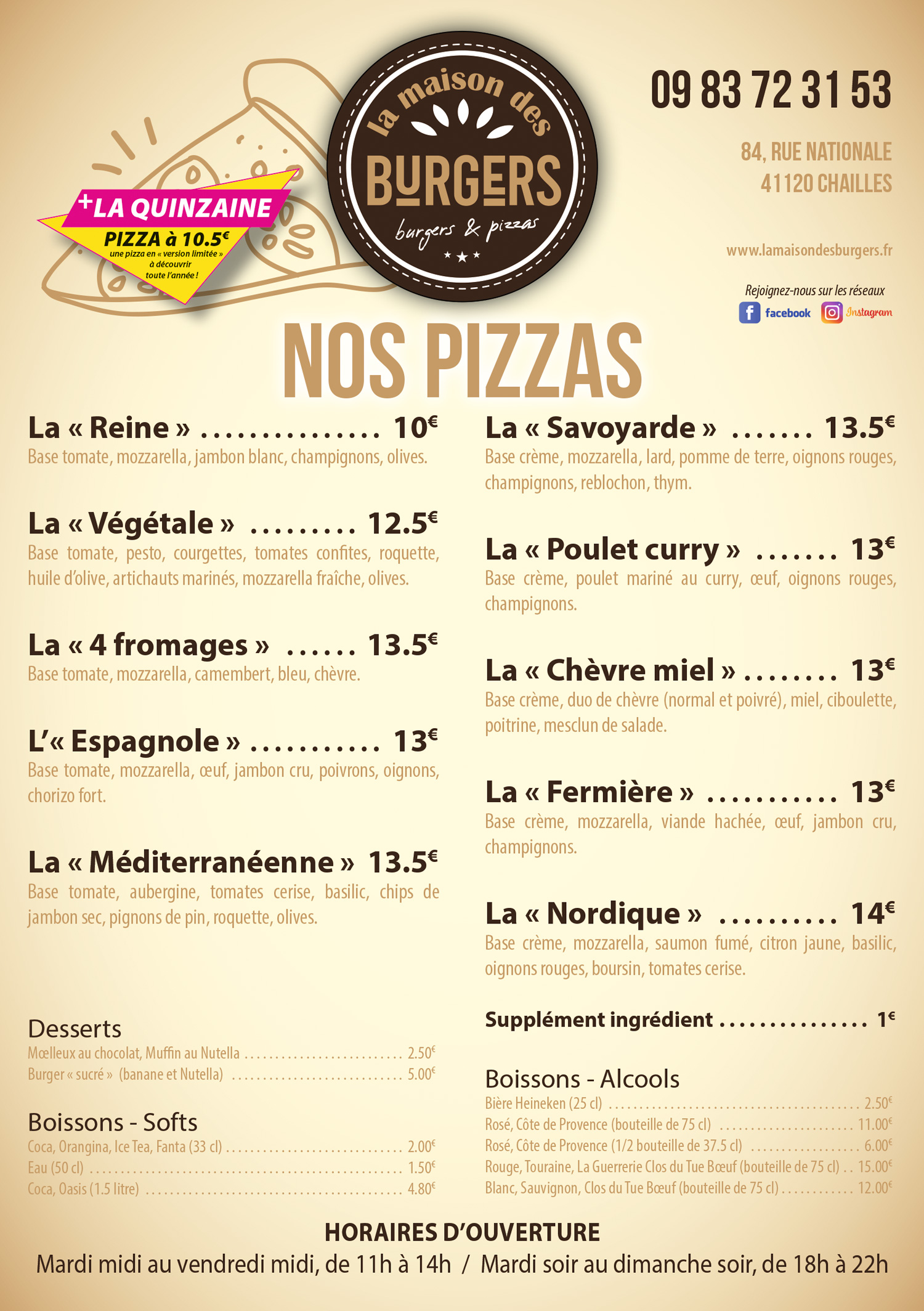 nos pizzas